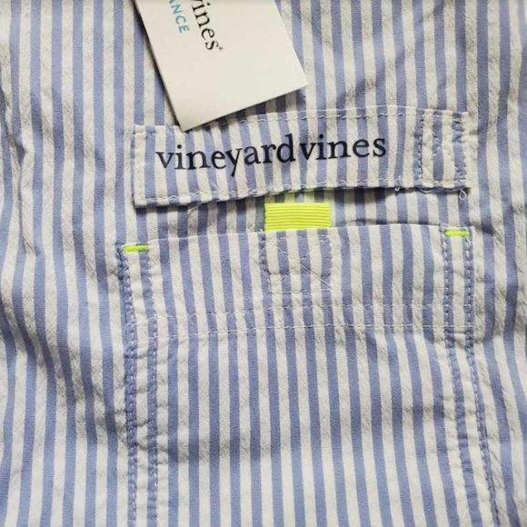 New womens 2 6 10 12 Vineyard Vines seersucker Harbor romper Breaker Blue Stripe - Picture 4 of 10
